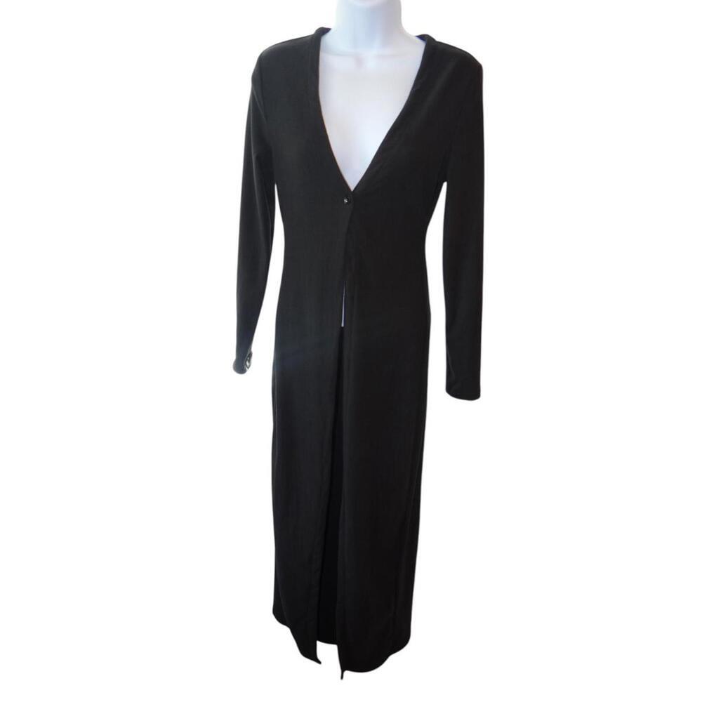 Women's Long Black Cardigan Dress - Size‎ M